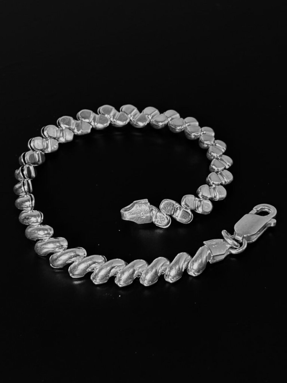 San Marco Link Bracelet Sterling Silver 6mm 7.5inch